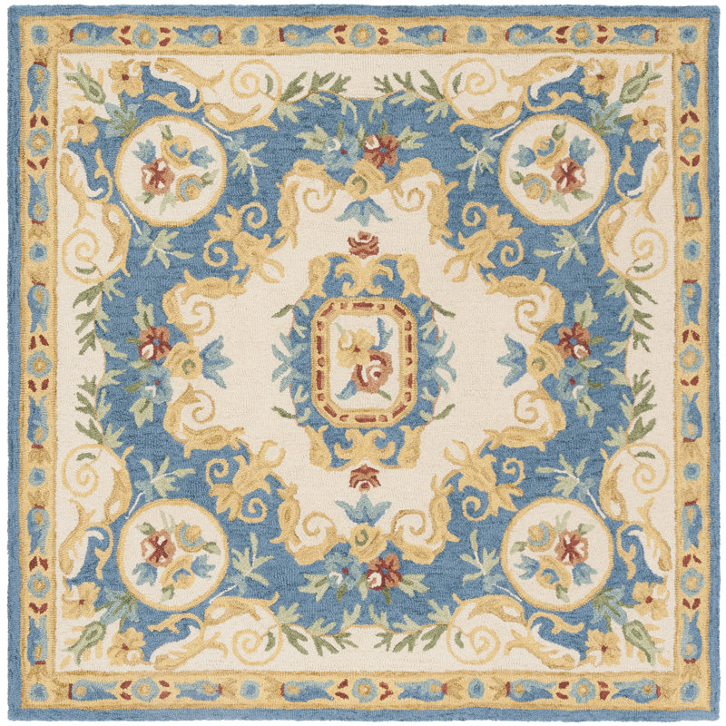 Tapis oriental en laine touffeté à la main Anik, Carré 5 pi