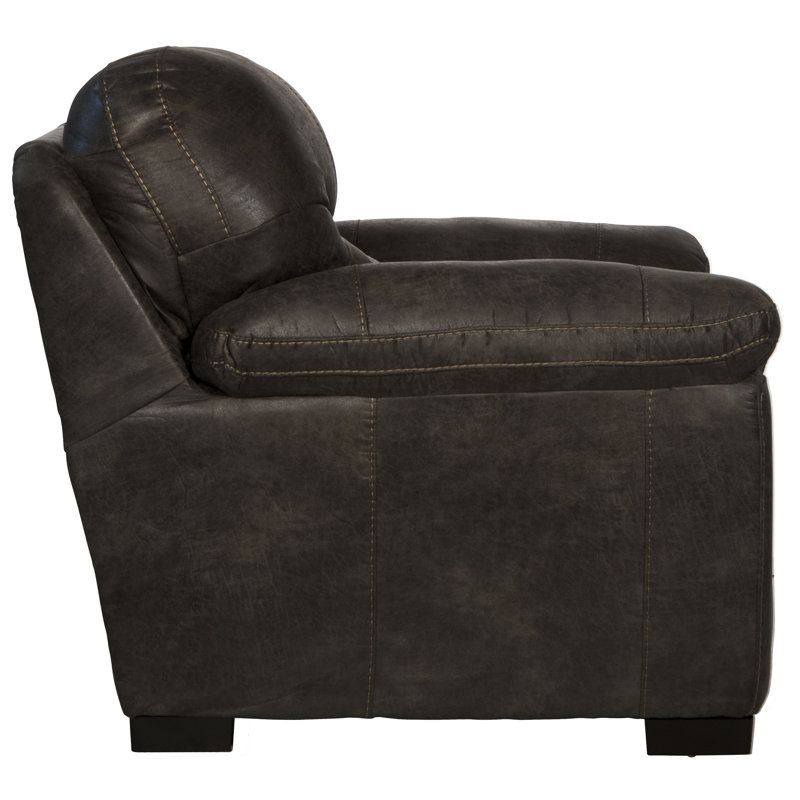 Adreena Faux Leather Club Chair with Ottoman