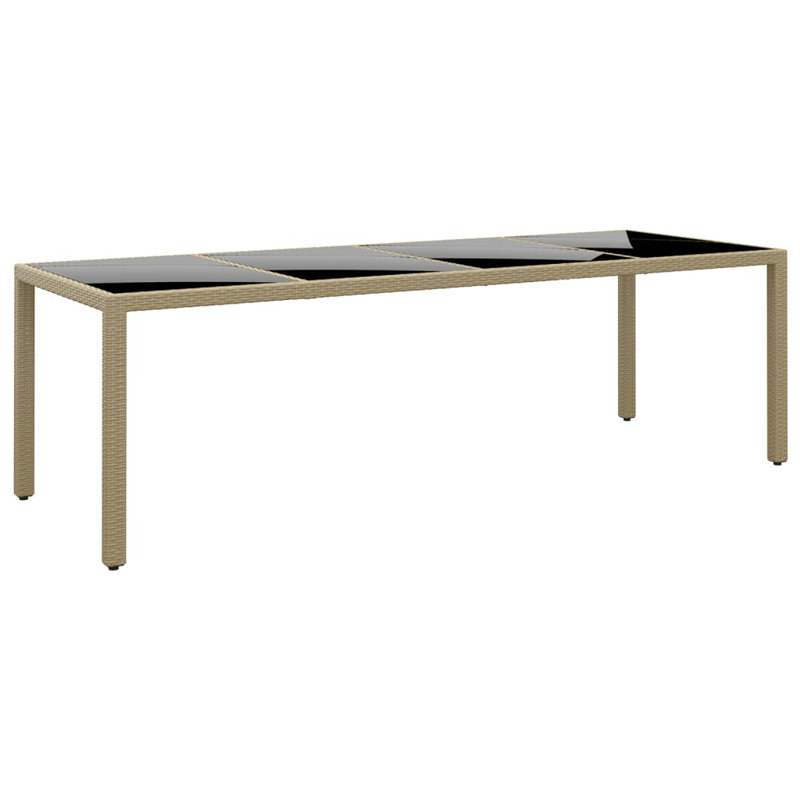 Leighland Rectangular Metal Outdoor Dining Table , 250cm cm W 100cm cm D, Beige