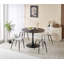 Table de salle à manger Mid-Century Tulip pour 4-6 personnes avec plateau rond en MDF et base piédestal