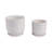 Textured Indoor or Outdoor Planter with Saucer for Patio or Living Room Styling - Modern Indoor Planter Flower Pot Accent for Home Decor - Set of 2, Beige-913906408