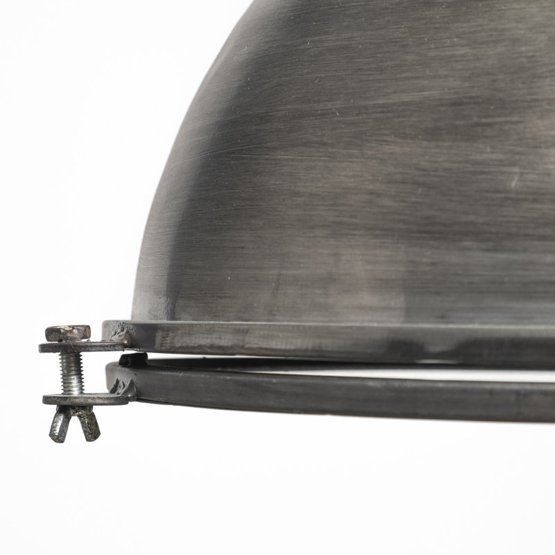 Luminaire suspendu en forme de dôme à 1 lumière Althoff, Gris foncé