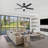 52"Ceiling Fan with Reversible Blades: Black / Dark Walnut Finish,  Adjustable Led Lights , 6-Speed Choice-1847437228