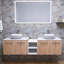  Meuble-lavabo mural double 72 po Rarnby, meuble-lavabo flottant 4 portes, lavabos en céramique blanche