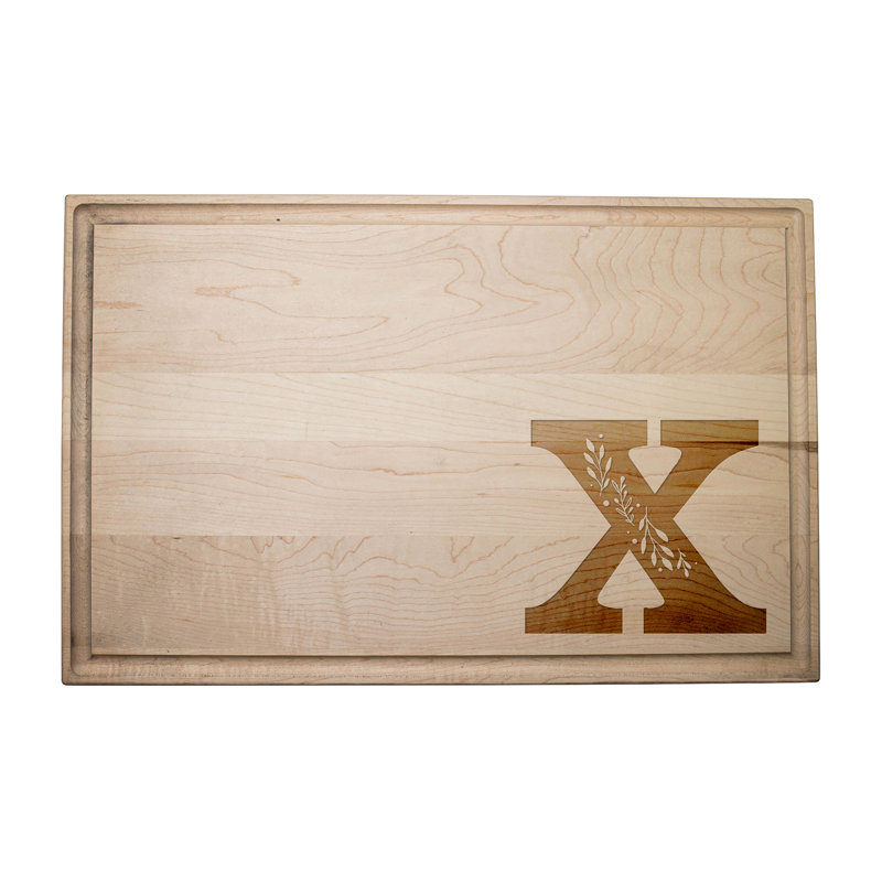 Floral Monogram - X Cutting Board