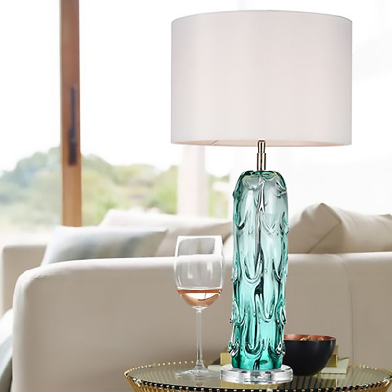 Ponchatrain Water Glass Blue Table Lamp