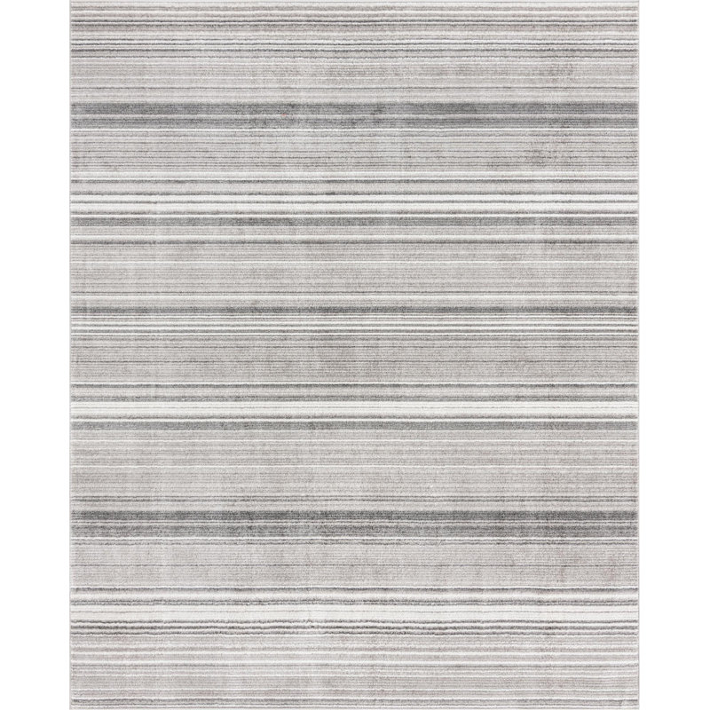Osteen Striped Area Rug, Rectangle 7'10" x 10'2", Gray