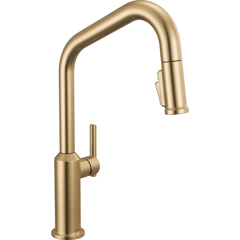 Single Handle Pull-Down Kitchen Faucet, Lumicoat Champagne Bronze