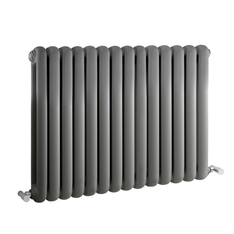 Salvia Horizontal Designer Radiator, Grey, 63.5cm H x 86.3cm W x 8cm D