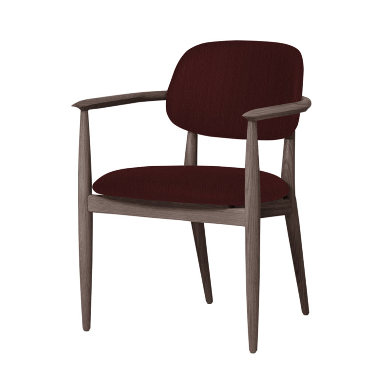 Chaise Slow de Space Copenhagen, Noyer à finition savonnée, Châtaignier cristal 8042