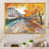 Toile avec cadre flottant or