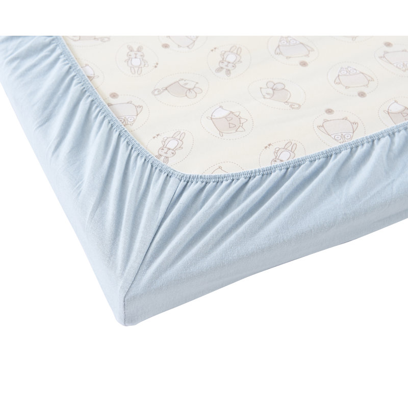 Drap-housse pour lit de bébé 100% coton, Bleu