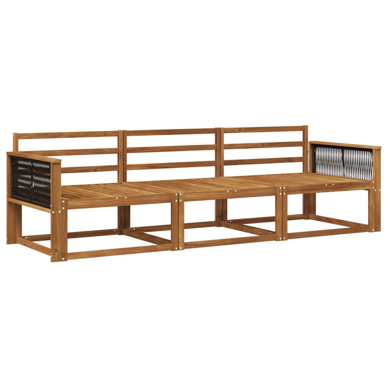 249cm Wide Patio Sectional, Natural/Black
