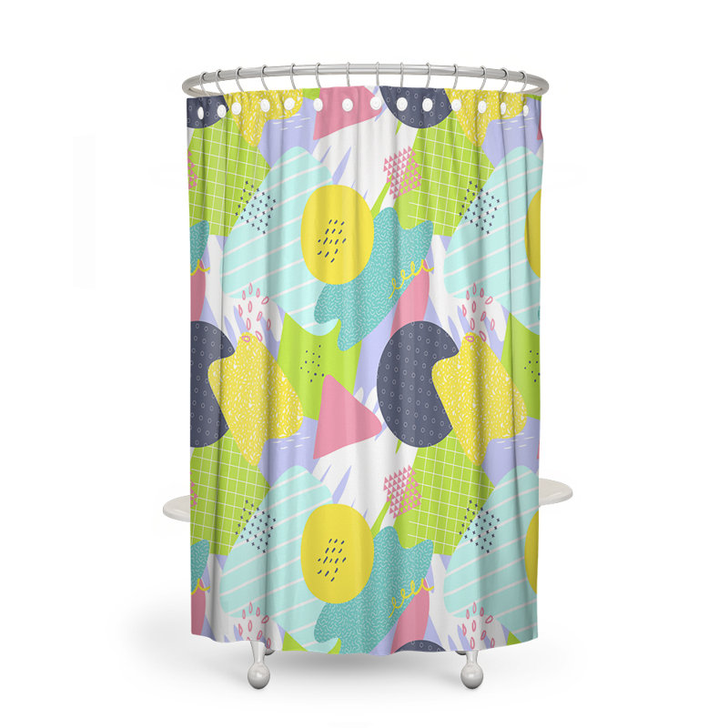 Koda Geometric Shower Curtain, 83" H x 70" W