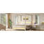 Lit plateforme à baldaquin capitonné Queen Size avec tête de lit et éclairage DEL, beige