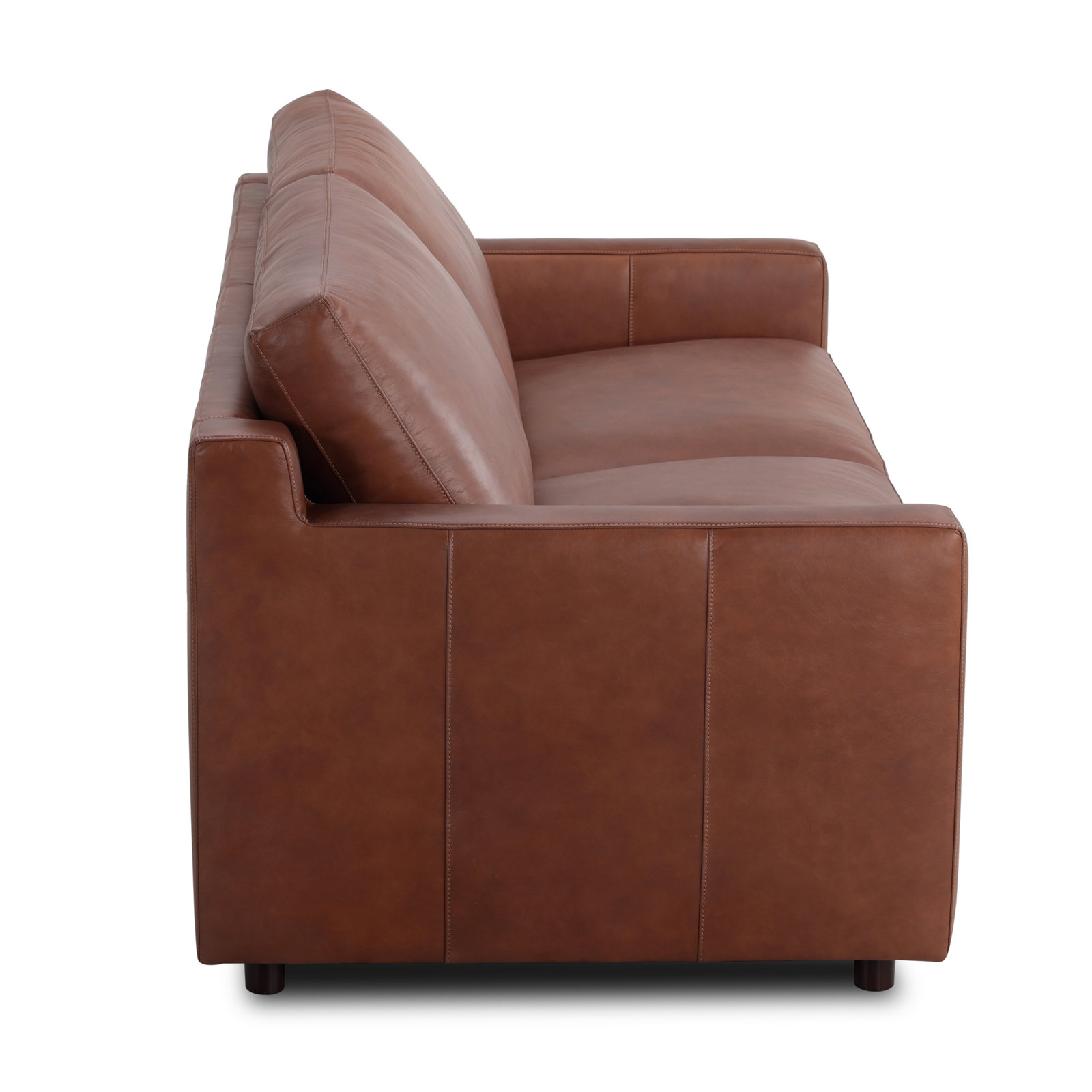 84" Genuine Leather Sofa, Vintage Brown Top Grain Genuine Leather