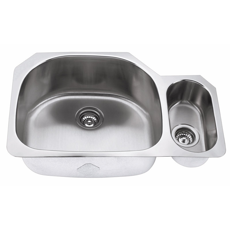 32" L x 21" W Double Basin Undermount Kitchen Sink