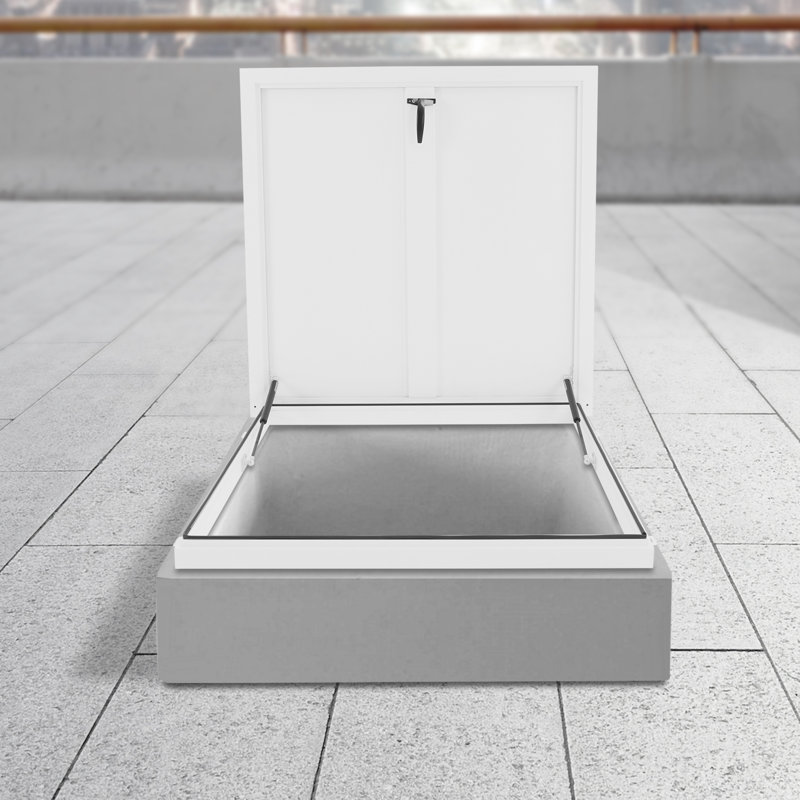 Trappe de sécurité robuste en alliage d'aluminium, Blanc, L 35,82 po x H 35,82 po