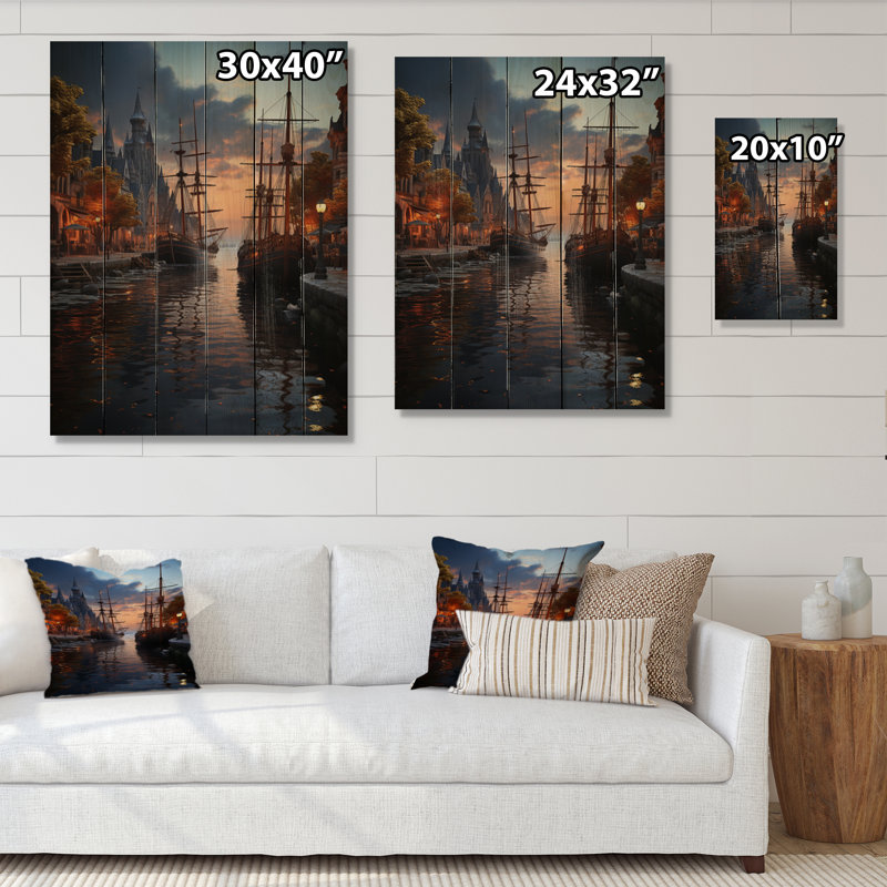 Allemagne, Allemagne, vue sur bois, H 20 po x l 10 po x P 0,78 po