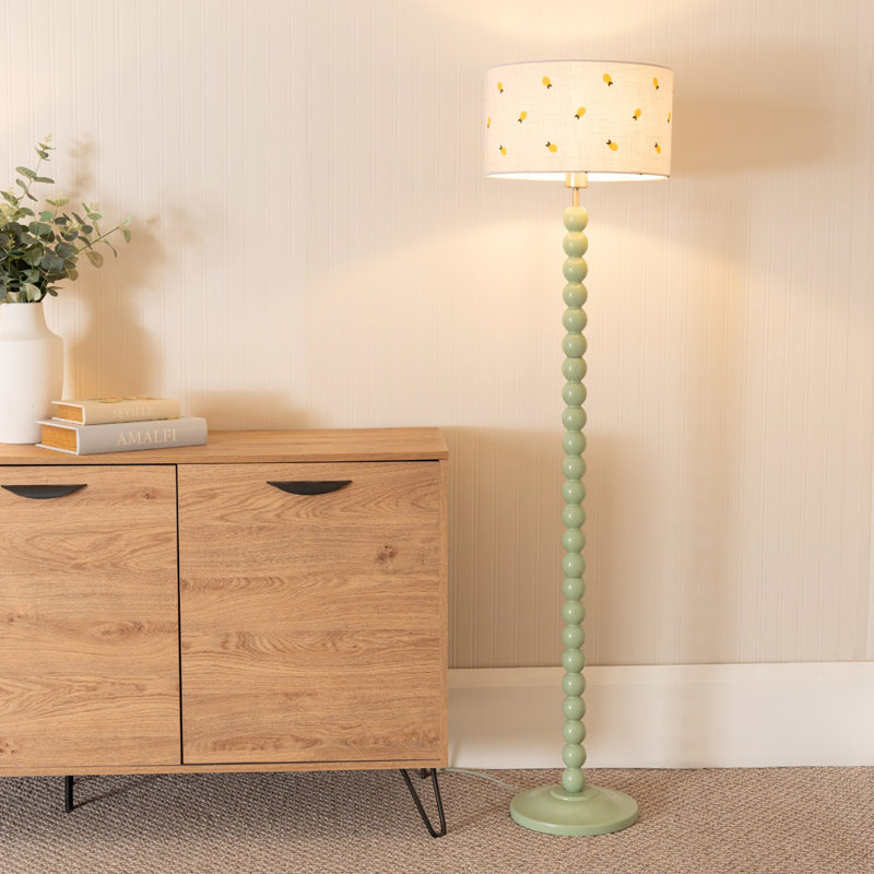 Mimms 145cm Traditional Floor Lamp, Green, No