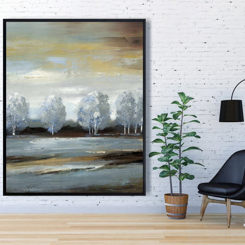 Gray Landscape Print On Canvas