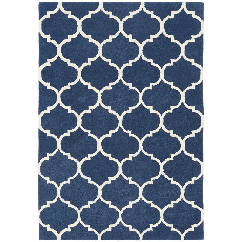 Reina Geometric Wool Hand Woven Area Rug, Rectangle 80 x 150cm