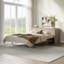 Console Avel Wood Queen à quatre portes avec matelas et coins arrondis, gris bouleau moisson