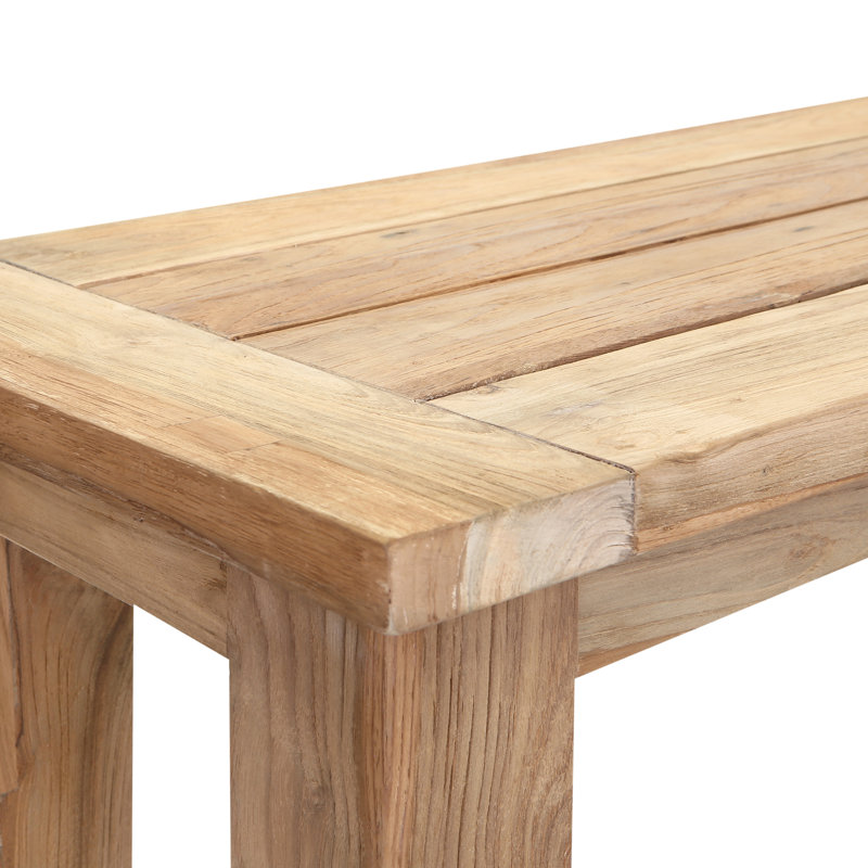 Banc d'extérieur en teck Bedwell, H 17,7 po x l 59,1 po x P 15,7 po