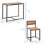 3 tables repas compactes pour 2 personnes, table et chaises de cuisine. Fabrication robuste avec base en acier. Rangement de chaise confortable à dossier bas. De table à rayures. Brun. Assemblage simple. L 35,5 po x l 18,5 po