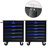 5 DRAWERS MULTIFUNCTIONAL TOOL CART WITH WHEELSBLACK+BLUE