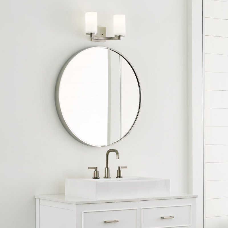 Applique murale / salle de bain deux lumières Hetterer de Génération Éclairage , Nickel brossé