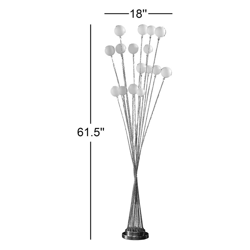 Akilesh 61.5'' Tree Floor Lamp, Silver