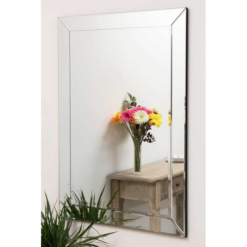 Phillip Glass Flat Wall Mirror, 110cm H x 78cm W
