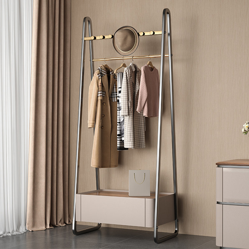 Armoire en bois de noyer avec cadre en acier inoxydable