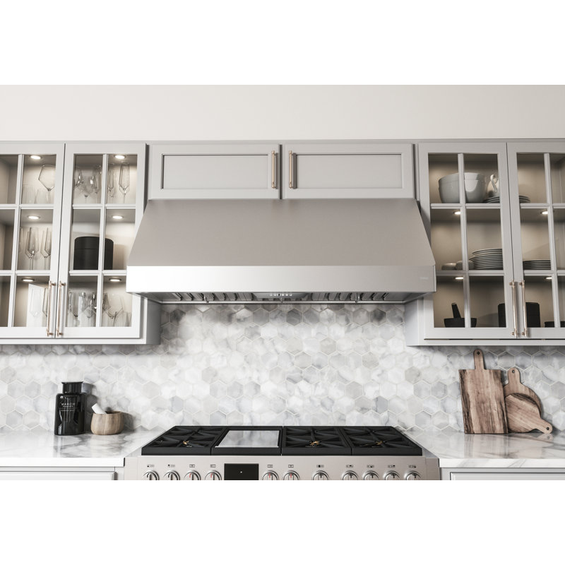 Pro Zephyr 54 " 650 CFM Wall Mount Range Hood with LED Light in Stainless Steel