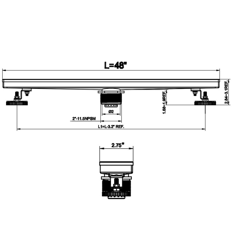 2.75'' W