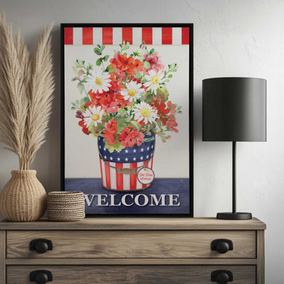 «Patriotic Flower Bucket» par Mollie B., reproduction d'art