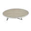 Table basse ovale en chêne gris patiné et finition métal | Idée de cadeau