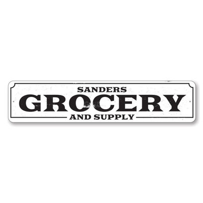 Enseigne d'épicerie et d'alimentation en aluminium