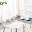 Chaise en plastique transparent, conception créative nordique, tabouret de maquillage en cristal sans accoudoirs, chaise 6 avec pieds argentés
