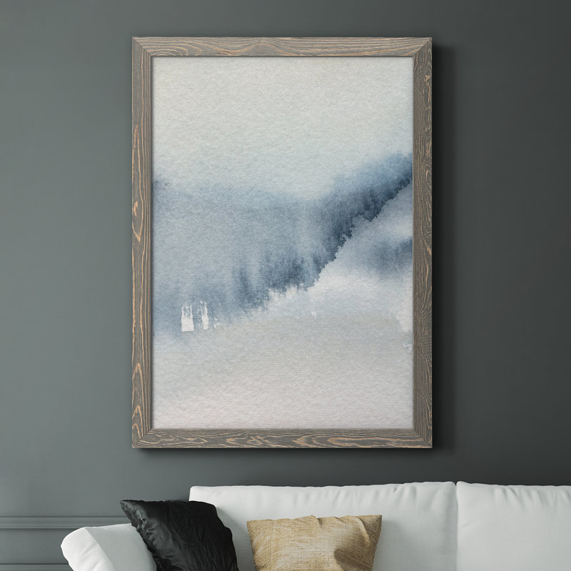 «Summer Rain II», peinture sur toile encadrée, Encadré gris, H 44 po x l 31 po x P 1 po