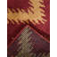 Tapis d'intérieur rectangulaire en laine rouge et or fait main, géométrique et noué à la main-1418891544