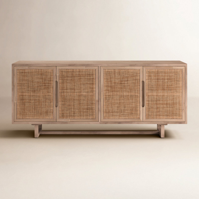 Clarita 72'' W Solid Wood Sideboard, White Wash