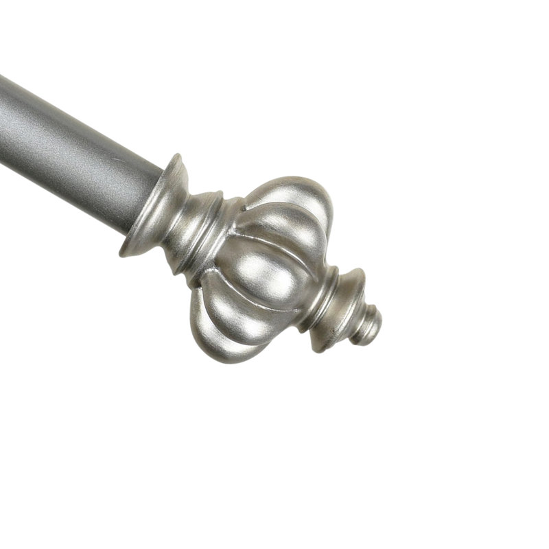 Tringle à rideaux simple ajustable Coldiron, 84 po à L 120 po, Étain