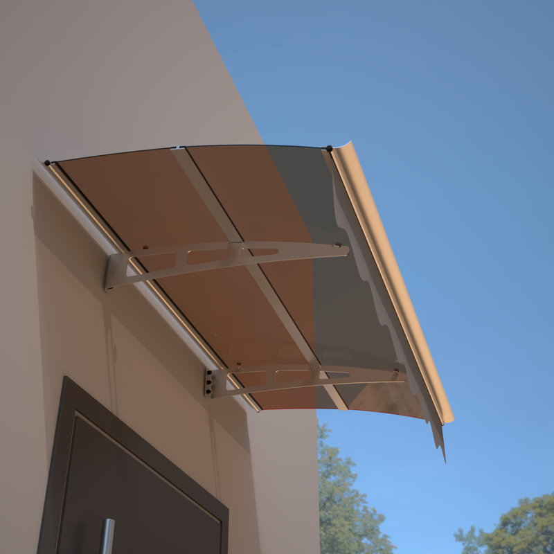 Door Window Awning 59"X34" - Polycarbonate & Aluminum Rainproof Uv80+ Protection For House Roof Brackets Uv50+ Heat