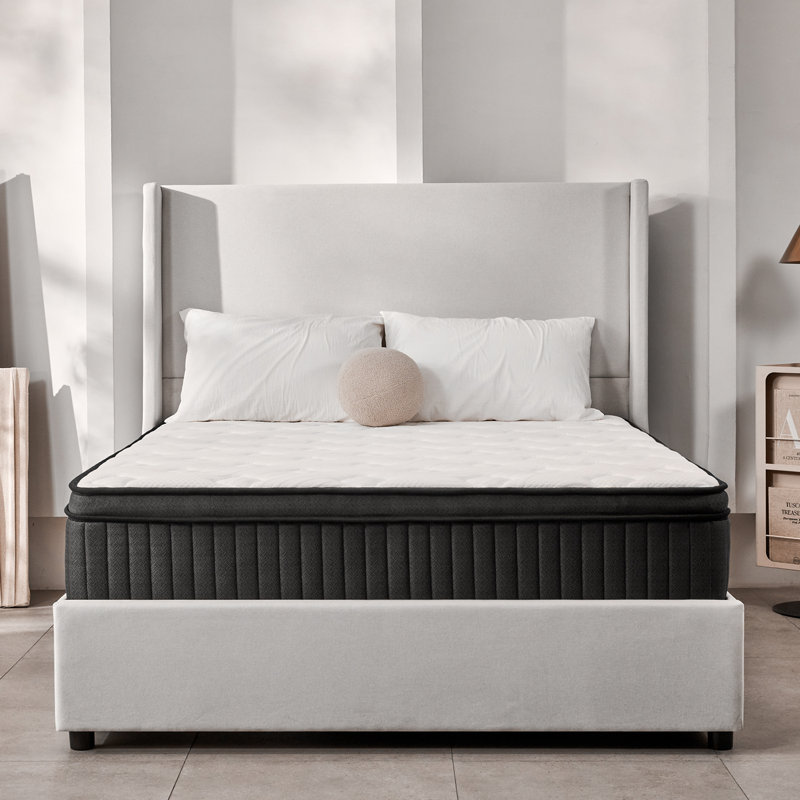 Medium Firm Hybrid Mattress In A Box, Memory Foam & Pocket Spring Mattress For Pressure Relief, Strong Support & Motion Isolation