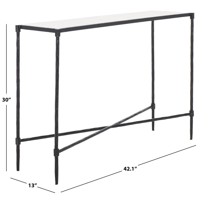 Isabellina Metal And Marble Console Table, Black