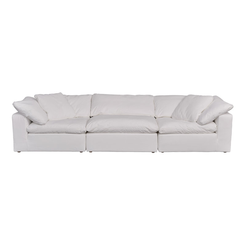 3 - Piece Upholstered Chaise Sectional, White Livesmart®