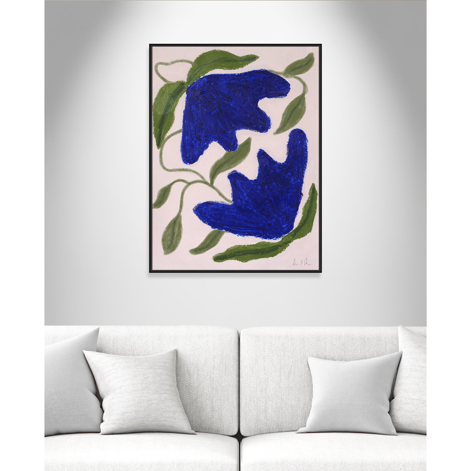 Colette "Blue Anemones No. 02" Print, 49.5" H x 37.5" W, Black