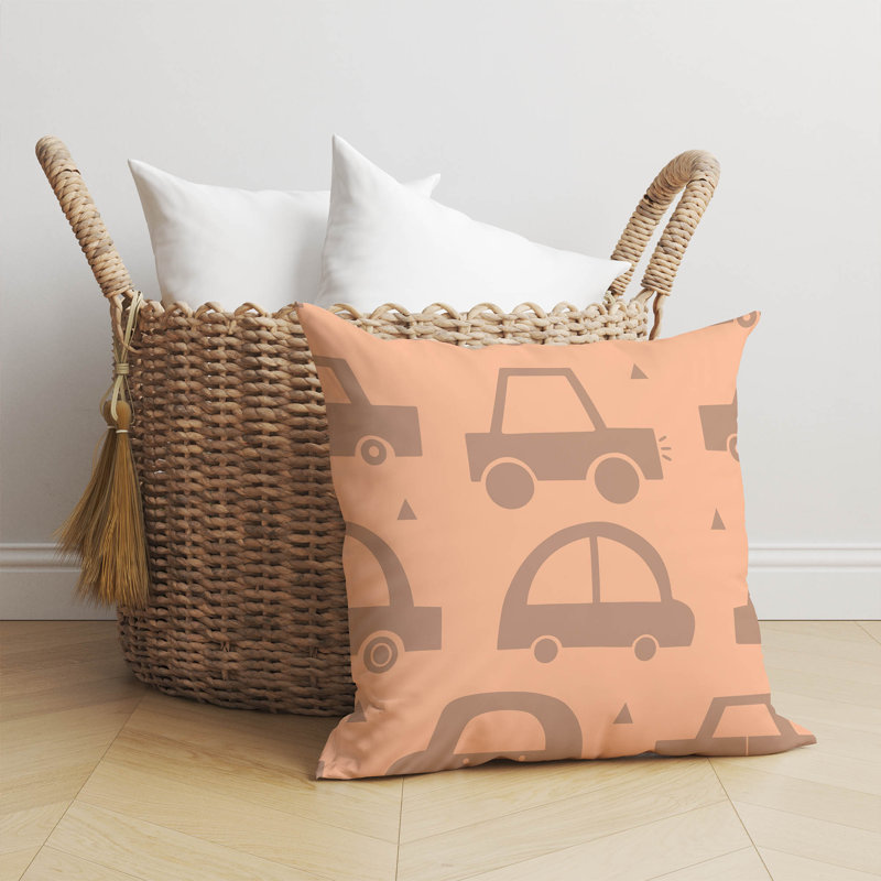 Coussin Driveway, H 20 po x l 20 po, Pêche / orange